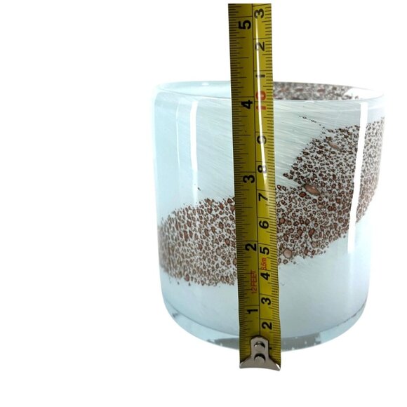 Handcrafted Blue & Copper Brown Art Glass Votive Candle Set: 10" and 4" Tall - Picture 7 of 16